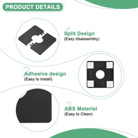 M METERXITY 2-Pack Wall Split Flange, for 1 Inch/25mm OD Pipe ABS Escutcheon Plate Square Self-Adhesive Plumbing Cover Plates for Water Pipe/Faucet [Black]