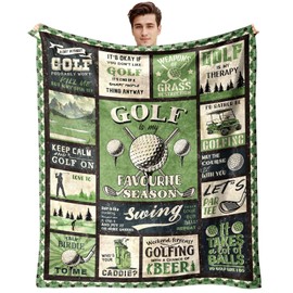 standhustle Golf Lovers Blanket Golfer Gifts for Men Golf is My Favorite Season 50"X60" Soft Throw Blanket for Dad Him Gifts for Golfers Men
