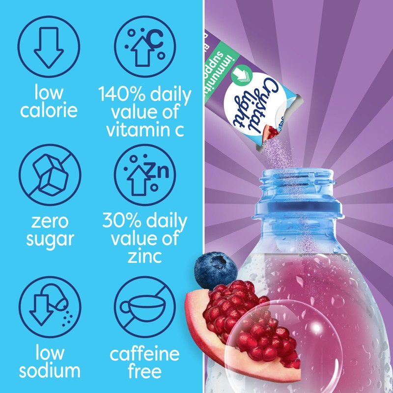 Crystal Light Pure Immunity Blueberry Pomegranate Drink Mix, 10 ct