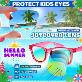 Joycover 16 Pack Kids Sunglasses Bulk, Kids Sunglasses Party Favor, Translucent Sunglasses for Kids with UV 400 Protection, Party Favors for Kids 4-8, Great Gift for Pool, Birthday Party Supplies