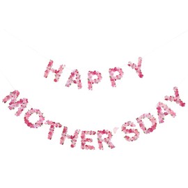 Cabilock 1 Set Mother's Day Decorative Flags Artificial Happy Mothers Day Decorations Banner Happy Birthday Mom Banner Golden Banner Ever Neon Light Happy Mothers Day Hanging Outdoor Paper