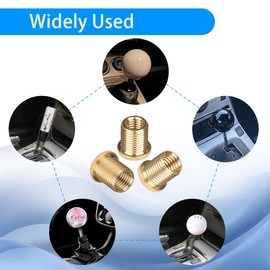 YRMST Shift Knob Thread Adapters Universal M8 X 1.25, M10 X 1.25, M10 X 1.5 Fit for Most Manual Gear Shift Head Brass Shift Knob Adapters (6PCS)