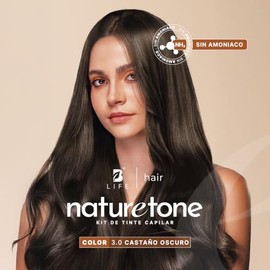 B Life Naturetone Tinte Permanente Sin Amoníaco | Castaño Oscuro 3.0 | con Aceite de Argán y Jojoba | Suave para el Cuero Cabelludo