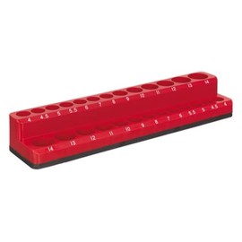 Sealey AK27085 Magnetic Socket Holder, 1/4" Square Drive, Capacity 26 Sockets, 320mm x 130mm x 30mm