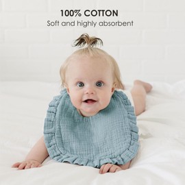 MairMore Baby Muslin Bibs Bandana Drool Bibs for Unisex Boys & Girls, Soft and Absorbent Cotton Teething Drooling Bib Set for Newborn Toddler