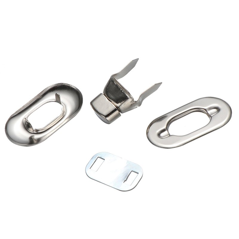 Healifty Leathercraft 10 Pcs Silver Wallet Lock for Leather Bag