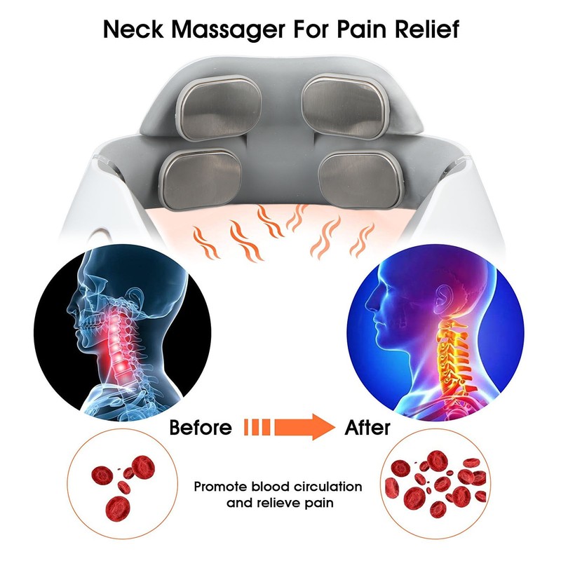Electric Pulse Neck Massager 5 Modes 20 Strength Levels Cordless