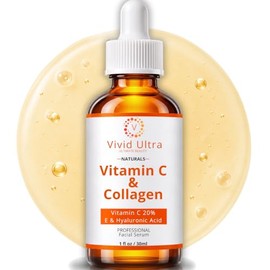 Sérum Facial Vivid Ultra Con Vitamina C  Sérum Antiedad Con Ácido Hialurónico, Colágeno Y Vitamina E  Aclara Manchas Oscuras, Reafirma La Piel,...    