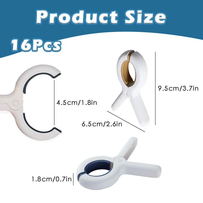 16 Pack Towel Clips for Sun Loungers, Beach Towel Clips,