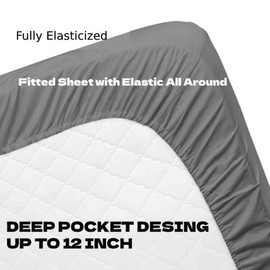 RV Bunk 30" x 75" Sheets for RV - RV Bunk 30" x 75" Sheet Set for RV Camper - RV Sheets - 4 Piece Bed Set for Campers 6-12 Deep Pocket Fitted Sheet Luxury Soft (Dark Grey - RV Bunk - 30” x 75”)