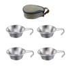 CAMPINGMOON 4pcs Set Stainless Steel Camping Sierra Cup 310ml with
