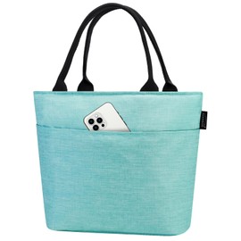 AOSBOS Insulated Lunch Bag for Women Lunch Bag Hand Carried Lunch Bag Waterproof Lining Mint Green