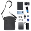 Lemuvlt Small Messenger Bag for Men PU Waterproof Crossbody Bag