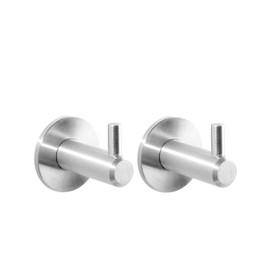 Kon-fort Home Towel Hook, 2 Pack Bathroom Hooks Brushed Steel, SUS 304 Stainless Steel Wall Mounted, Hangers Towels Robes Clothes Coats Hats. Kitchen Bedroom High End Designer Accessories