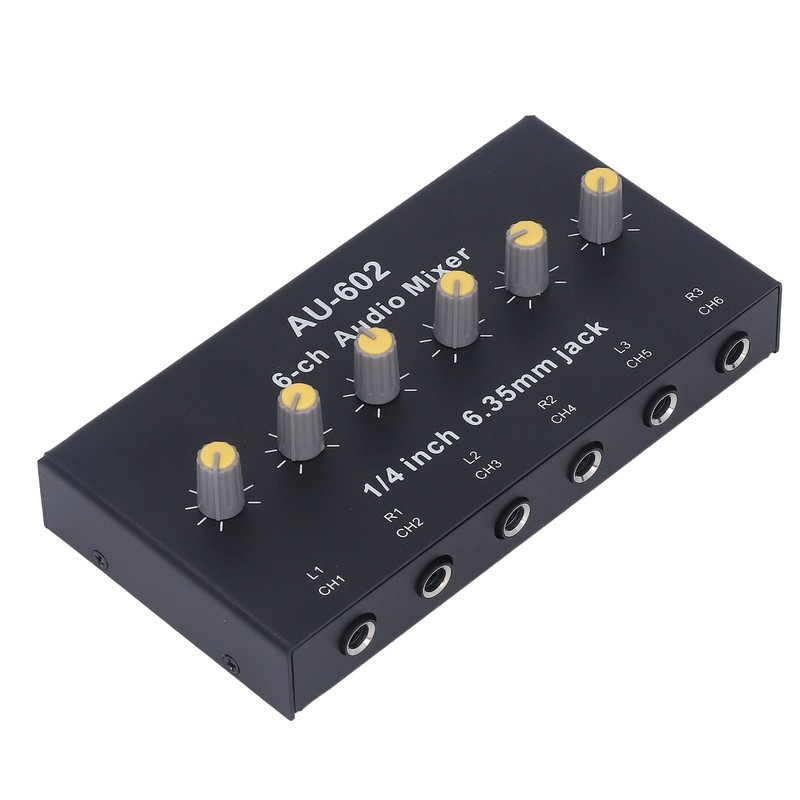 6 Channel Compact Audio Mixer Mono Stereo Switching 6 in