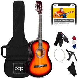 Best Choice Products 38in Beginner Acoustic Guitar Starter Kit w/ Gig Bag, Strap, Strings:_Sunburst