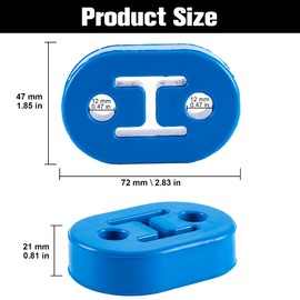 SINGARO Rubber Exhaust Hanger, Muffler Exhaust System, Heavy Insulator Support Bushing Installation, 4 Holes 0.47 Inch, High-Density Tailpipe Damping Hanger (4PCS Blue)
