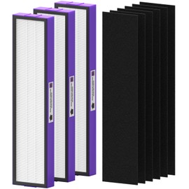 3 Pack FLT5250PT Replacement Filter Compatible with G-Guardian Air Purifier Filter C Pet, 3 HEPA with 6 Carbon Pre-Filter for AC5250PT AC5000E AC5300B AC5350W AC5350B CDAP5500 and More