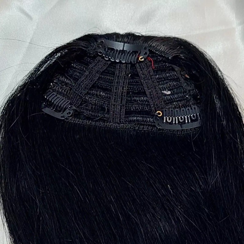 Remy Glamm Fleco Copete Postizo Negro Cabello 100% Natural Humano