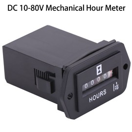 CYSFETENA DC 6-80V Mechanical Small Engine Hour Meter, Dust Proof Boat Hour Meter, 0-99999.9h Electric Meter Maintenance Tools for Generators, Kilns, Pumps, Traffic, Cranes, Cars