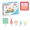 PicassoTiles 100 Piece Set 100pcs Magnet Building Tiles Clear Magnetic