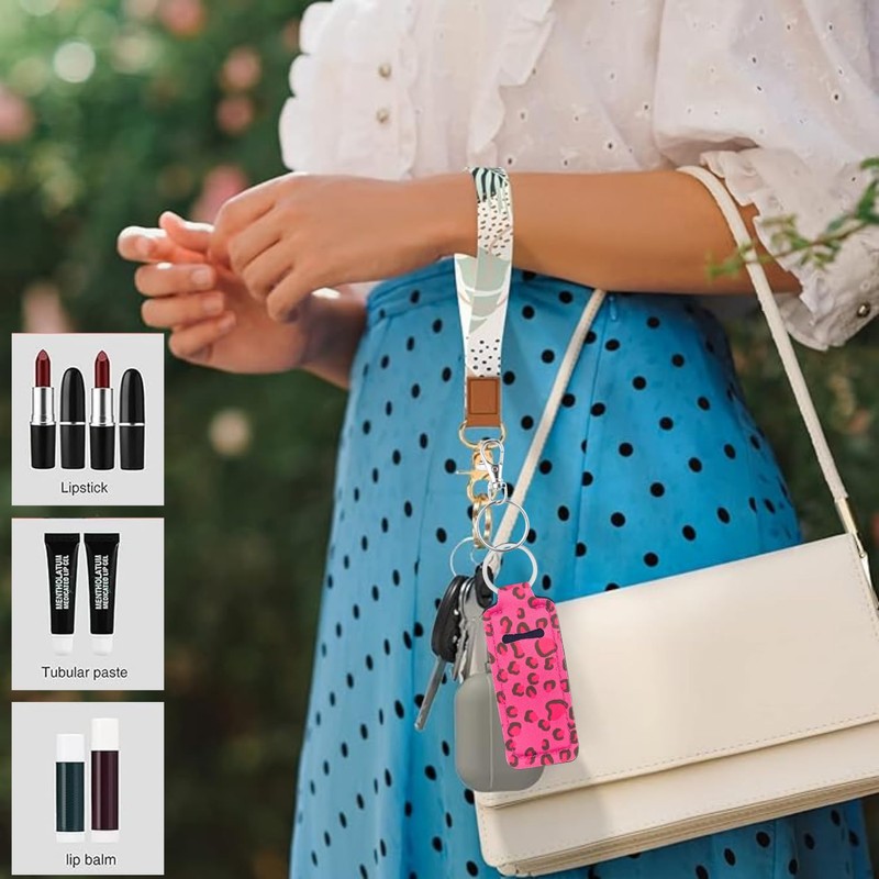 KUKEANVO Lipstick Holder | Lip Balm Holder Keychain with Carabiner