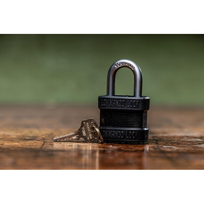 Blackout High-Security Laminated Steel Commando Lock Padlock - Anti-Pick Technology,