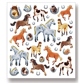 Tattoo King Multi-Colored Stickers-Horses Glitter