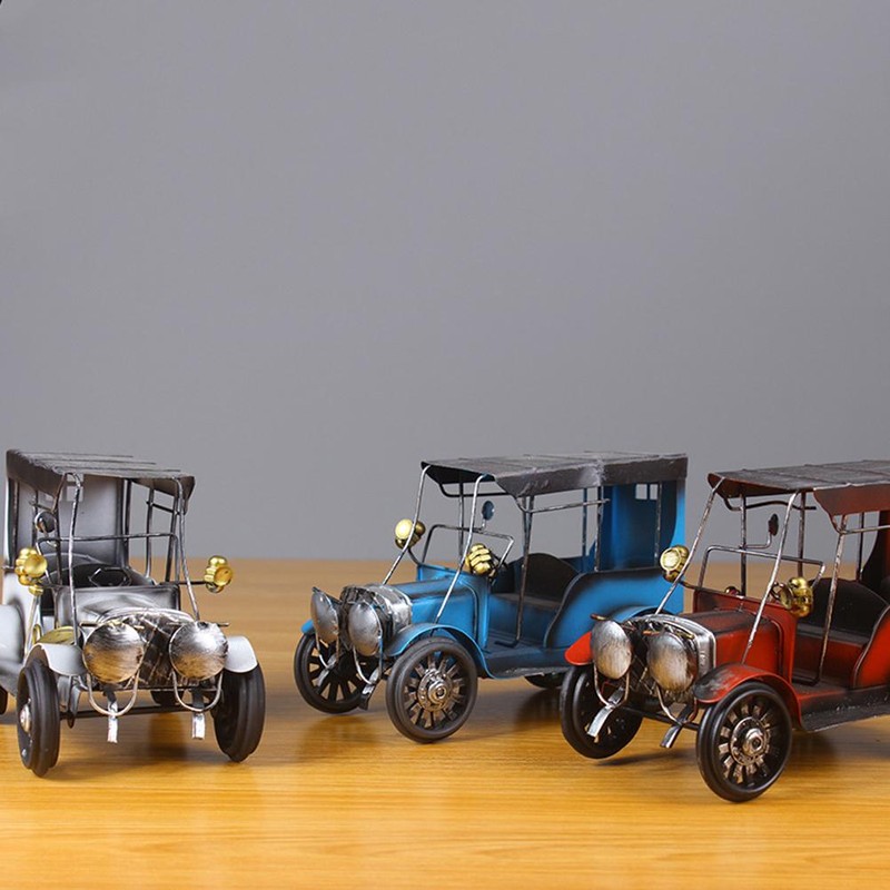 Retro Nostalgic Metal Crafts Car Models Ornaments Home Decoration for