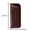 Calabria Slip-In Eye Glasses Case w/Plastic Pocket Clip Faux Leather