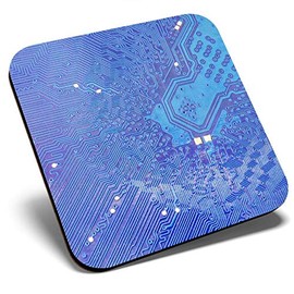 Great Single Coaster Square - Computer Motherboard Gaming |Glossy Quality Coasters | Tabletop Protection for Any Table Type #21254