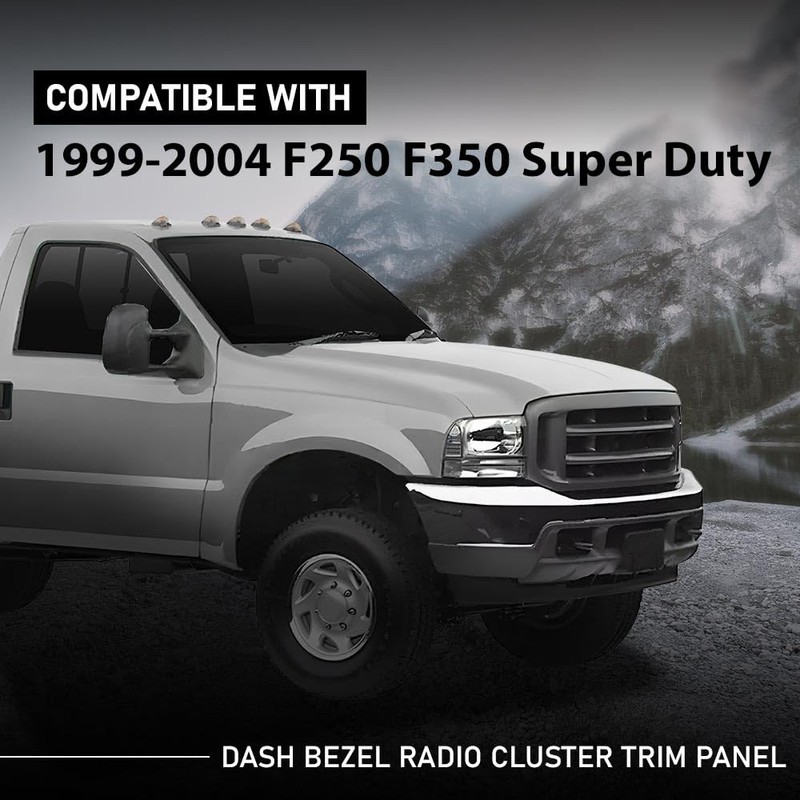 Dash Bezel Radio Cluster Trim Panel, Compatible with Ford F250