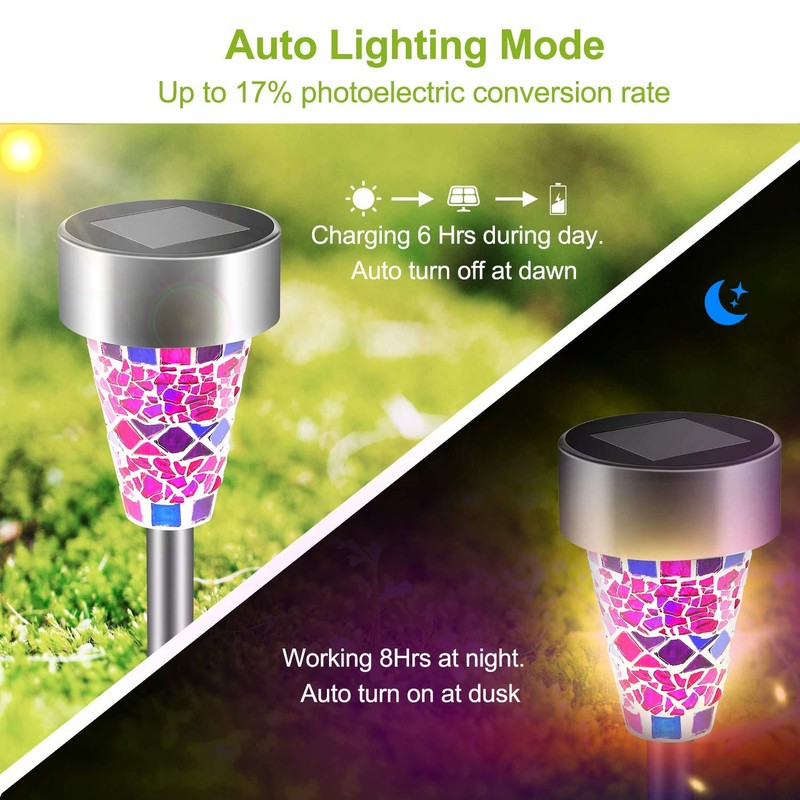 Solar Lights Outdoor Decorative, Solar Garden Lights Stakes, Flower Bed