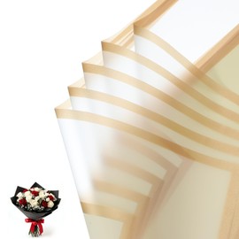 PATIKIL 20 Sheets Frosted Flower Wrapping Paper, Waterproof Gold Edge Bouquet Wrapping Paper Florist Supplies Packaging Paper for DIY Crafts Wedding Birthday Gift, Green