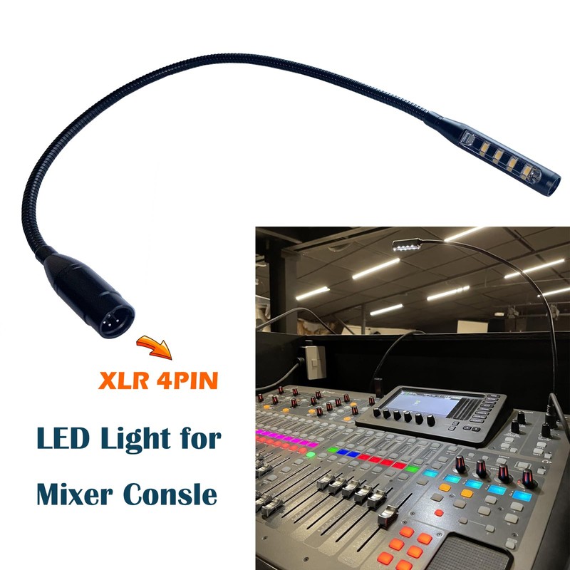 LED Mixer Consle Light with Adjustable Gooseneck XLR 4PIN Straight