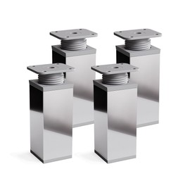 Furniture feet MFV1-CH. Colour: Chrome, Square profile: 40 mm x 40 mm