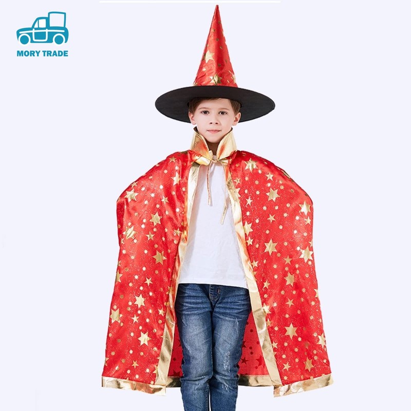 morytrade Cosplay Cloak Hat Set for Kids Witch Wizard Dracula