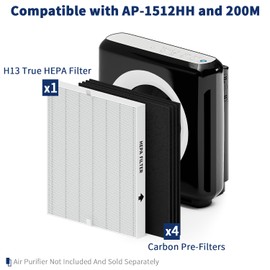AP-1512HH Filter Set Replacement for Coway Airmega AP-1512HH Air Purifiers, 1 True HEPA and 4 Carbon Pre-Filters, Compared to Part #3304899