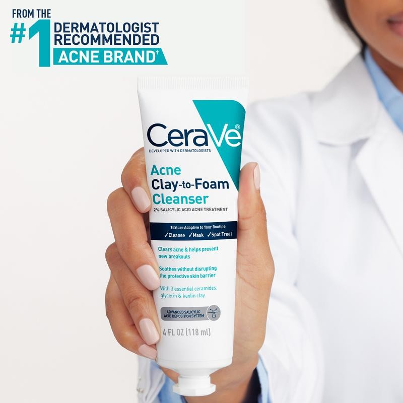 CeraVe Acne Clay To Foam Cleanser 4oz