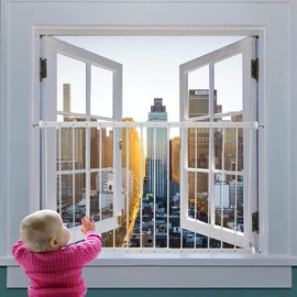 Fairy Baby Window Guards for Children, Adjustable Wide Child Safety Window Guard Bars Prevents Accidental Falls, Home Security Childproof Interior Bar Guard for Windows Wide 31.49"-36.22"(1 Panel)