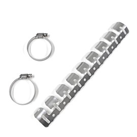 MOTO BASE Motorcycle Exhaust Pipe Guard | MBAP-HGD-01 | Silver