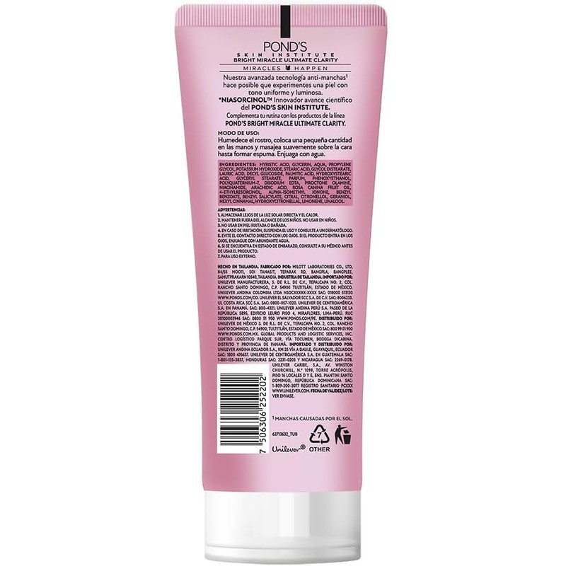 POND'S Limpiador Facial en Espuma Bright Miracle con Niasorcinol Anti-manchas,