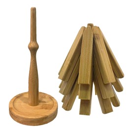 Wooden Cup Coaster Set, Tree Shape Creative Folding Heat Insulation Pad, Hot Pads with Stand for Countertops, Foldable Mat for Pot Bowl