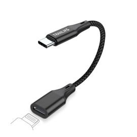 TRANLIKS Lightning to USB C Male Adapter 60W PD Fast Charging and Data Transfer for Apple 15/16 - Black (No Support for Headphones)