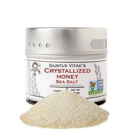 Crystallized Honey Sea Salt | Non GMO Verified | Magnetic Tin | 3.0oz | Finishing Salt | Crafted in Small Batches by Gustus Vitae | #15