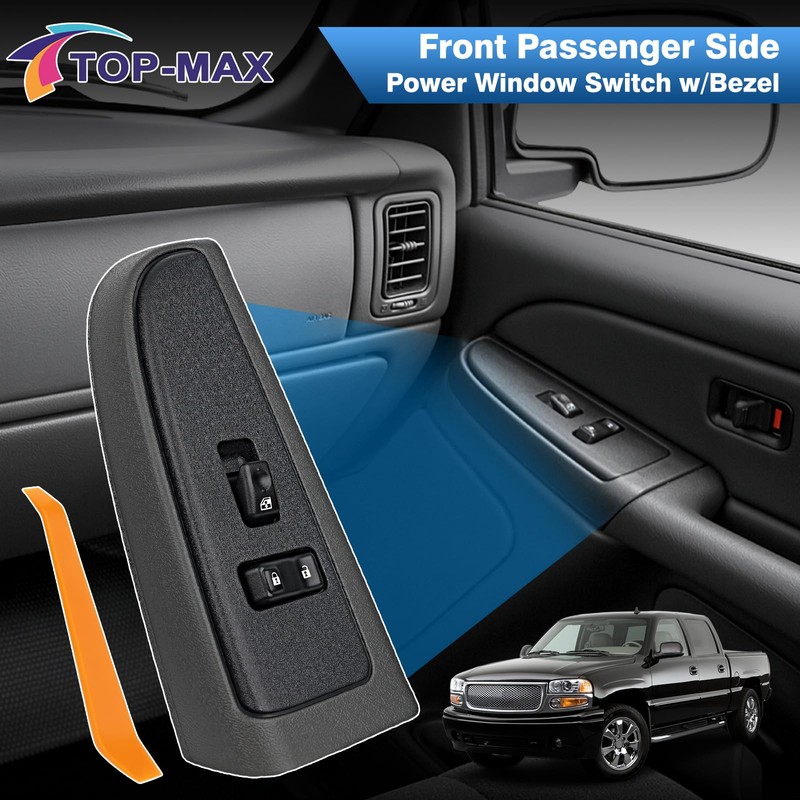 TOP-MAX Passenger Side Power Window Switch w/Bezel Compatible with 2003-2007