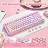 YUNZII C98 Cute Wireless Mechanical Keyboard(Pink Mao, Candy Switch)