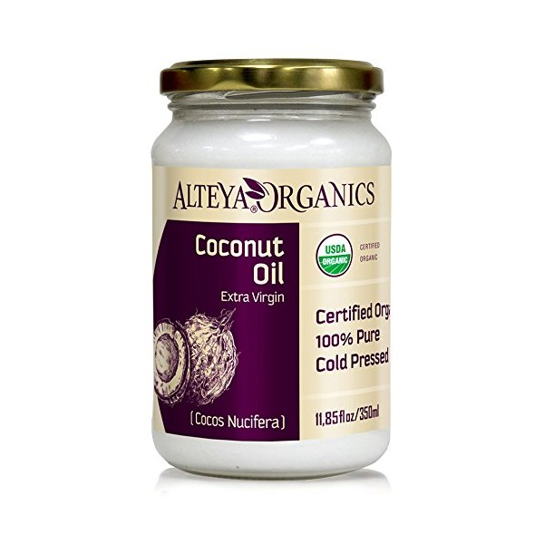 Alteya Organic Extra Virgin Coconut Oil 11.85fl oz/ 350ml - 100% USDA Certified Organic Pure Natural Extra Virgin Coconut Oil (Cocos Nucifera)