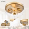 Luminzone Gold Flush Mount Ceiling Light, 2-Light Hallway Light Fixtures,