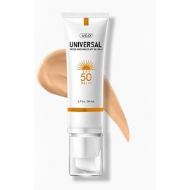 VGO Protector Solar Tintado Para Rostro Spf 50, Crema Solar Hidratante Esencia Facial Protector Solar No Deja Sensación Pegajosa Tamaño De Viaje